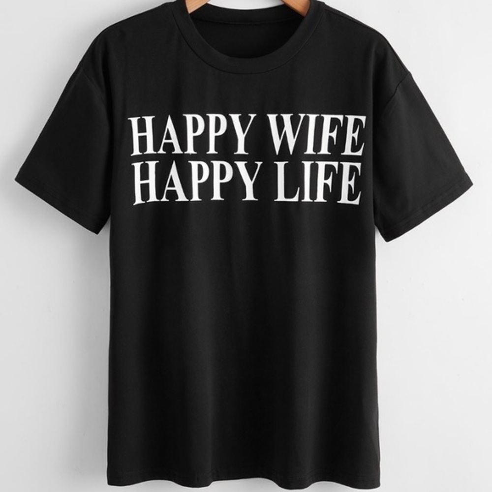 Womens happy wife happy life T-shirt size 2xl